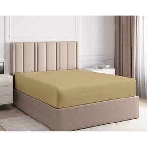 Twin Fitted Sheet 100% Organic Cotton Deep Pocket 800 Thread Count Brown Tan New